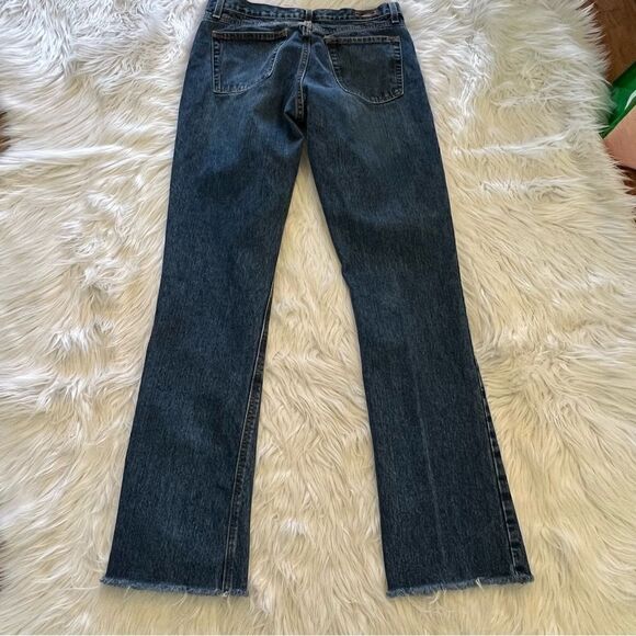 Rockies Jeans Relaxed Women’s Size 12x35 Dark Wash Western Rodeo Raw Hem - Picture 7 of 9